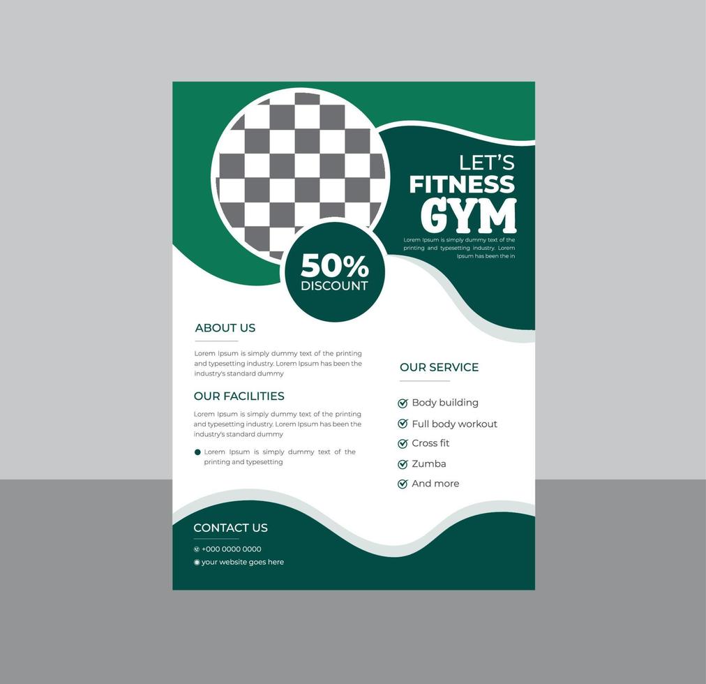 Modern gym and fitness agency template design vector