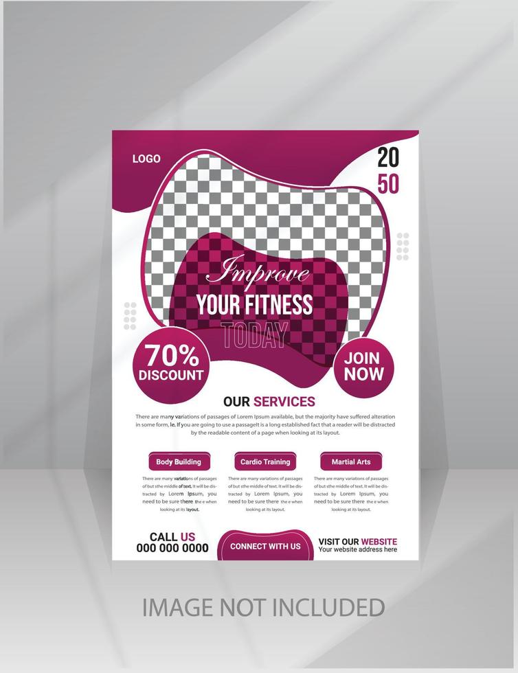 Fitness Gym Flyer template vector