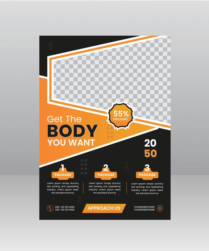 Modern Fitness Gym and Sports Flyer template vector