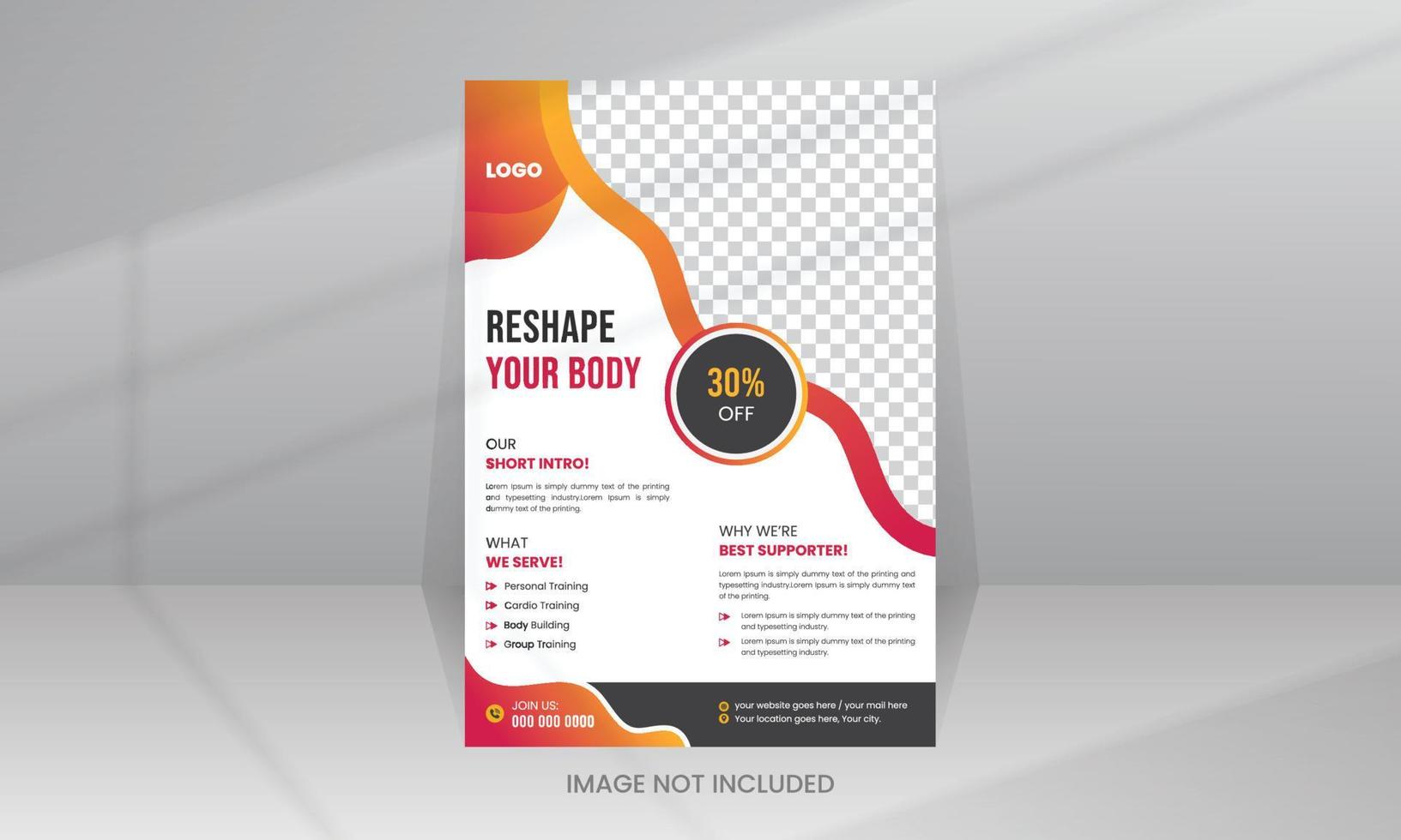 Reshape body Fitness Club Gym Flyer template vector