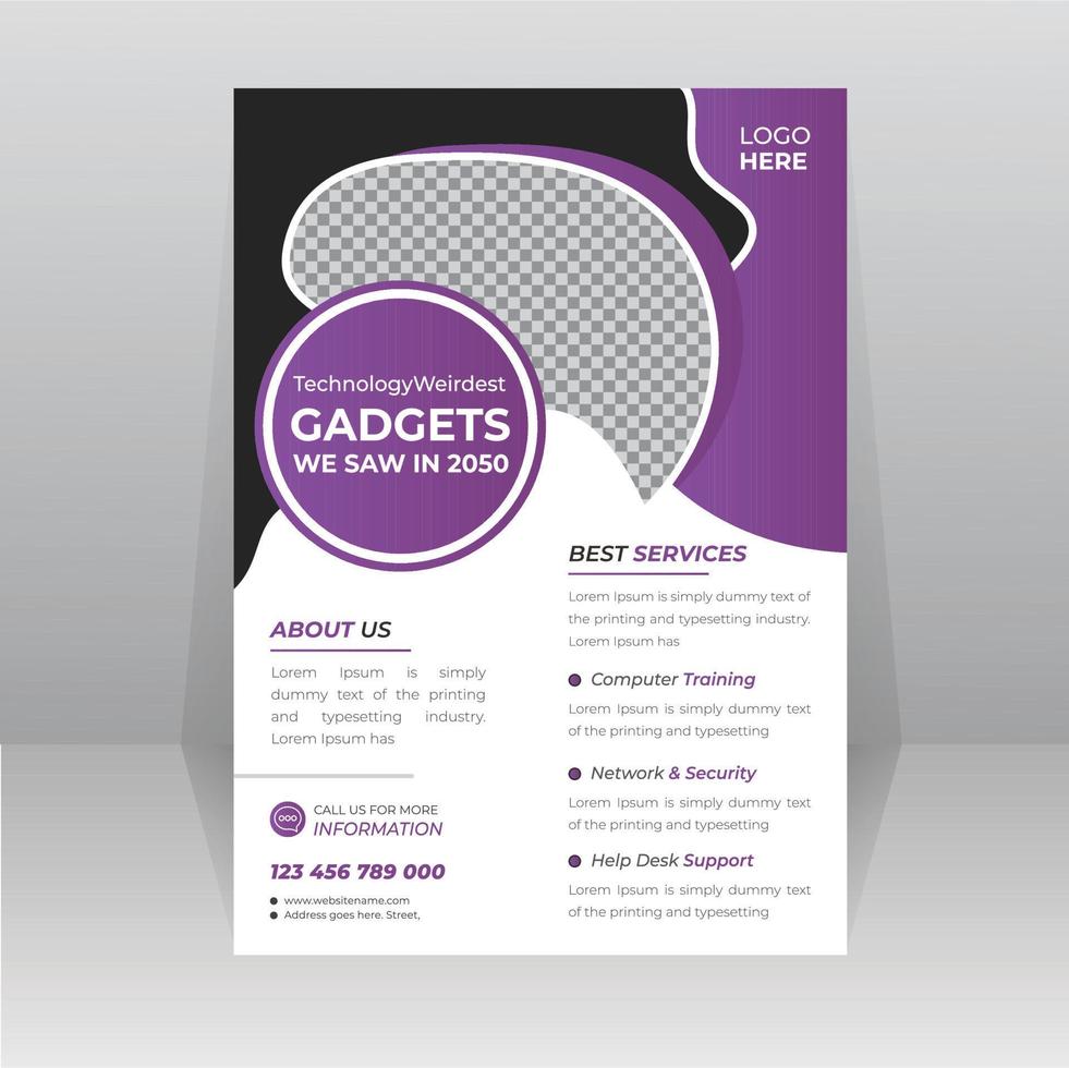 Technology Gadget Flyer template vector