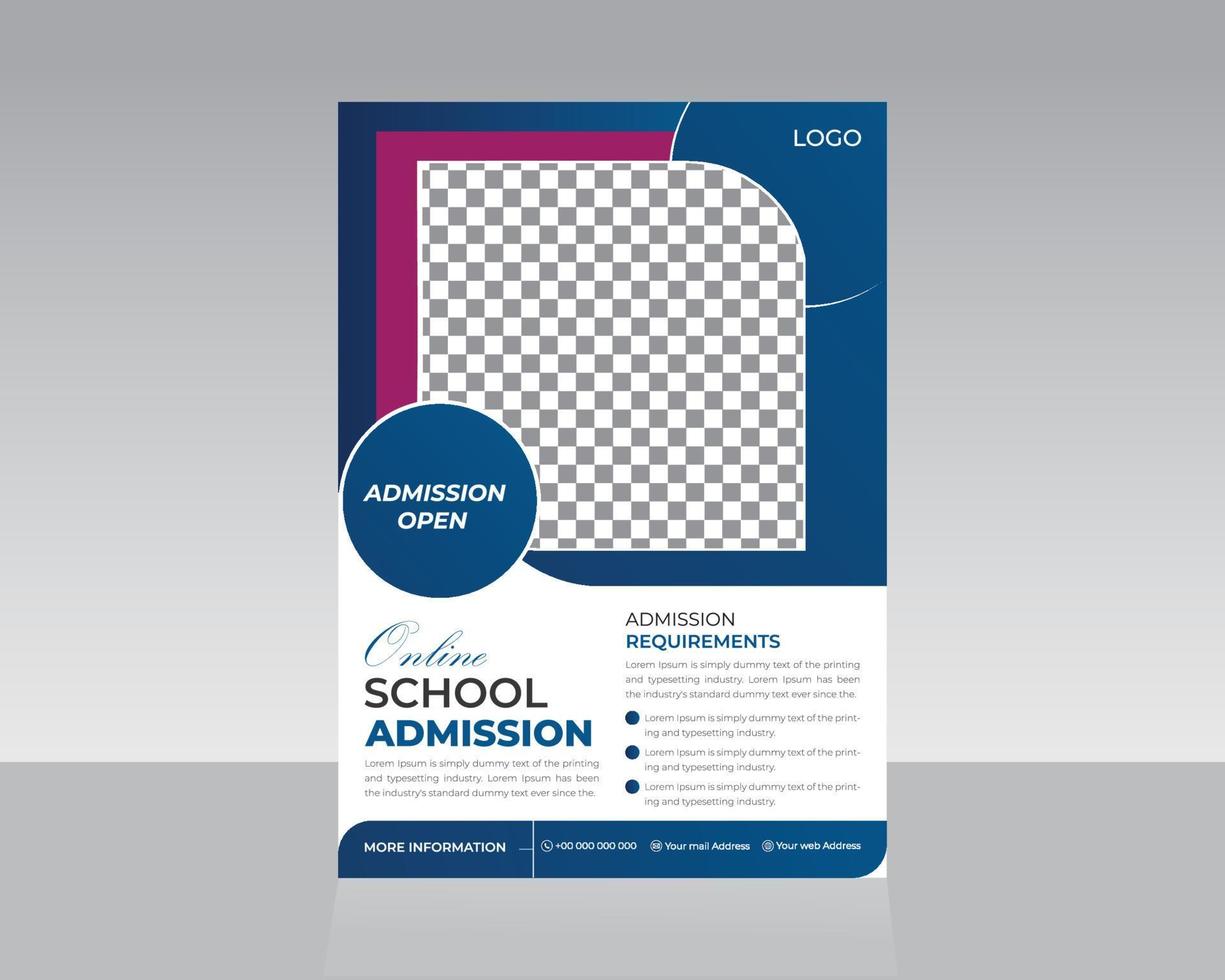 School admission Flyer template design vector