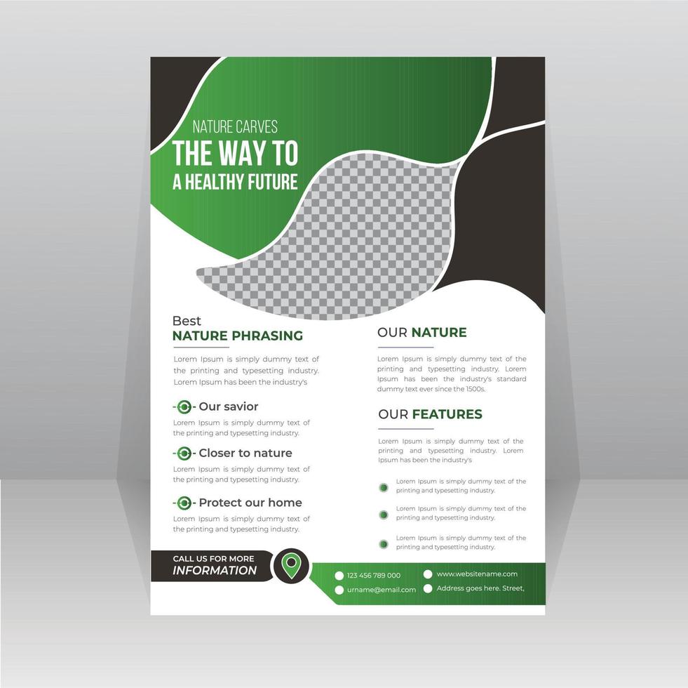 Save Green Nature Flyer Poster template vector