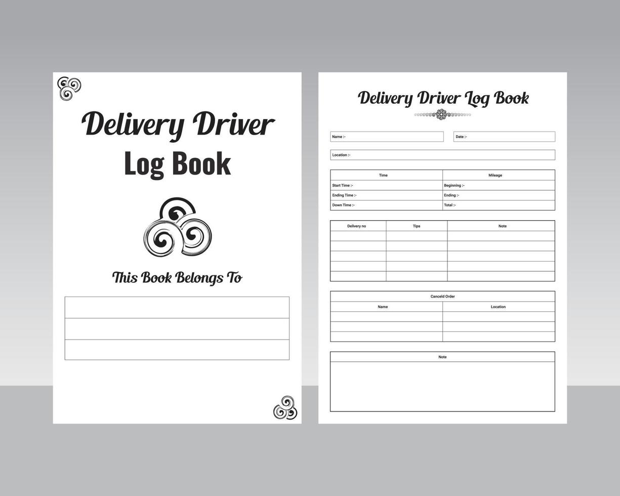 Delivery driver notebook kdp interior home delivery service information tracker and order record template kdp vector