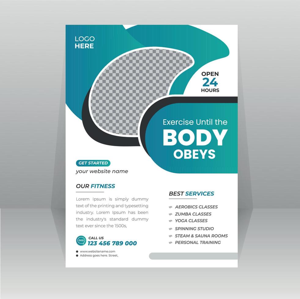 Gym Fitness Body Flyer and poster design template vector