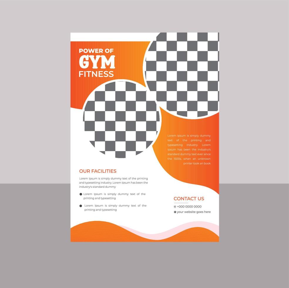 Modern gym and fitness agency template design vector