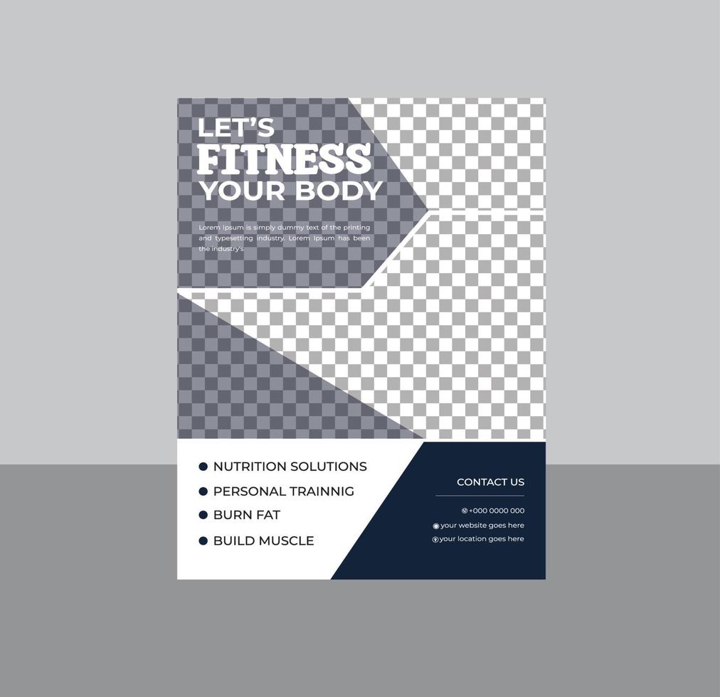 plantilla de volante de agencia de fitness y gimnasio moderno vector