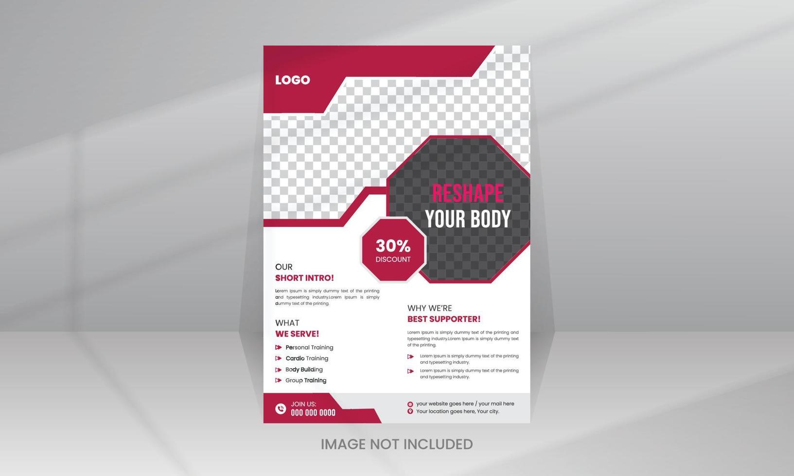 Reshape body Fitness Club Gym Flyer template vector