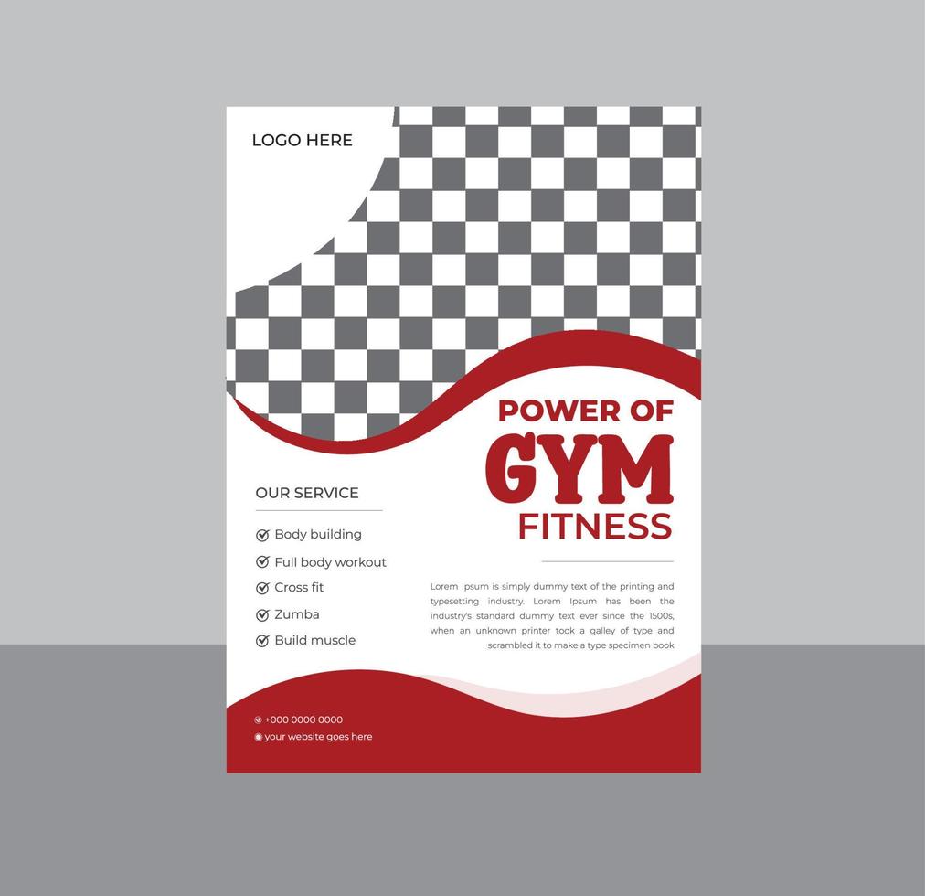 Modern gym and fitness agency template design vector