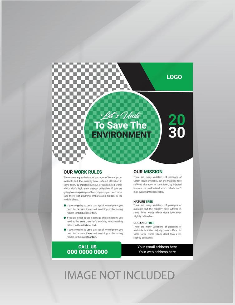 Save Green Nature Flyer Poster template vector