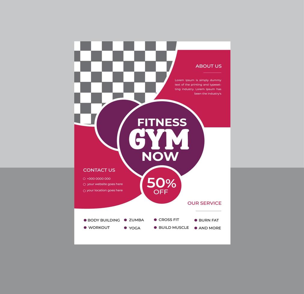 plantilla de volante de agencia de fitness y gimnasio moderno vector