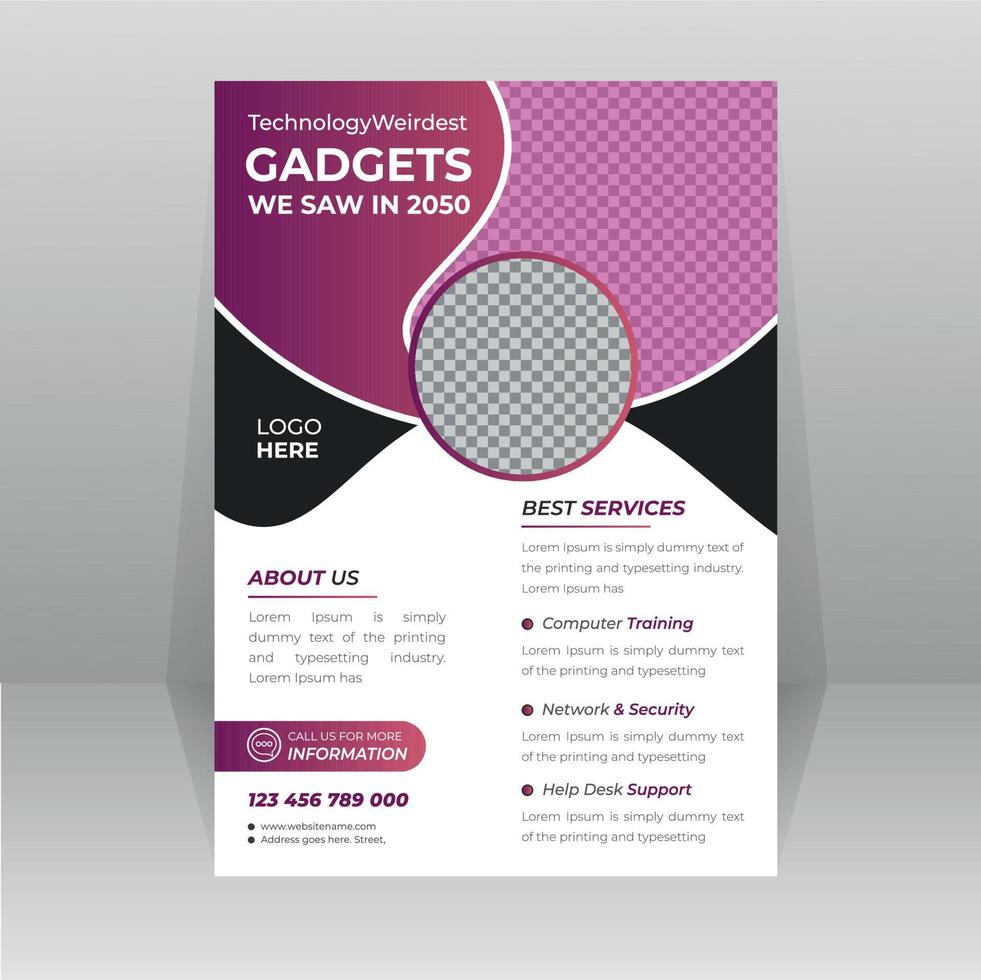 Technology Gadget Flyer template vector