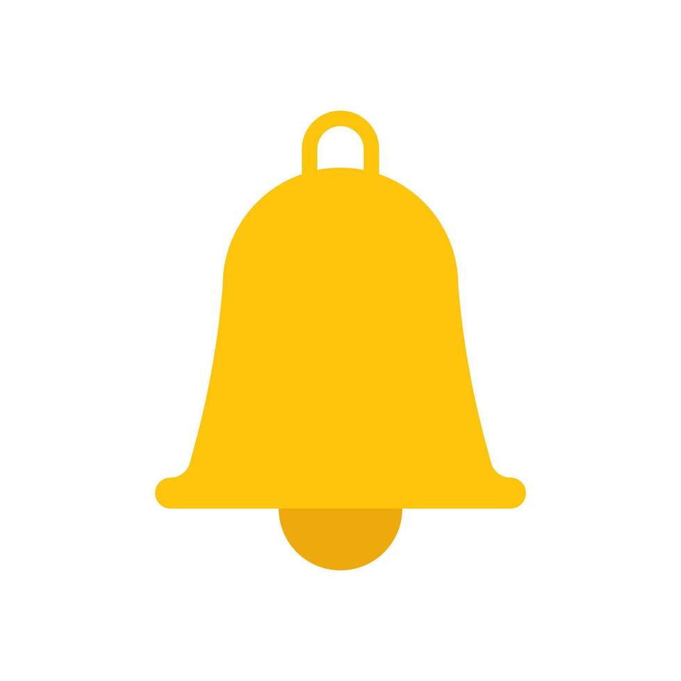 Notification bell icon in flat style design isolated on white background. vector