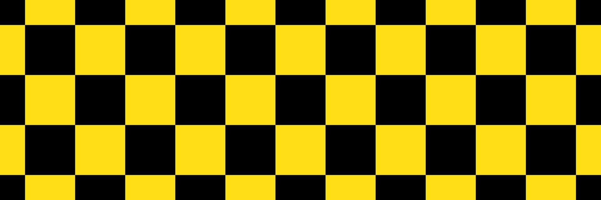 Yellow and black squares stripe caution tape, barricade construction tape seamless pattern. vector