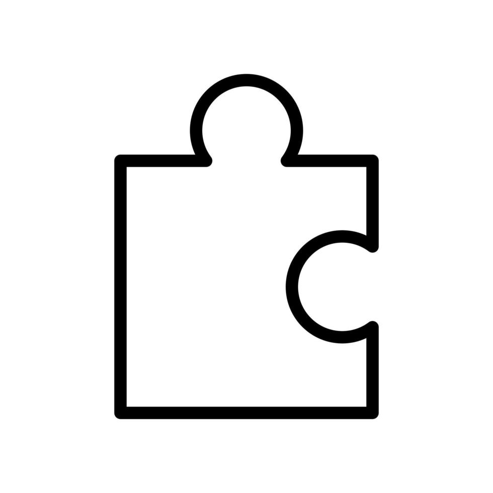 Jigsaw puzzle piece icon in line style design isolated on white background. Editable stroke. vector