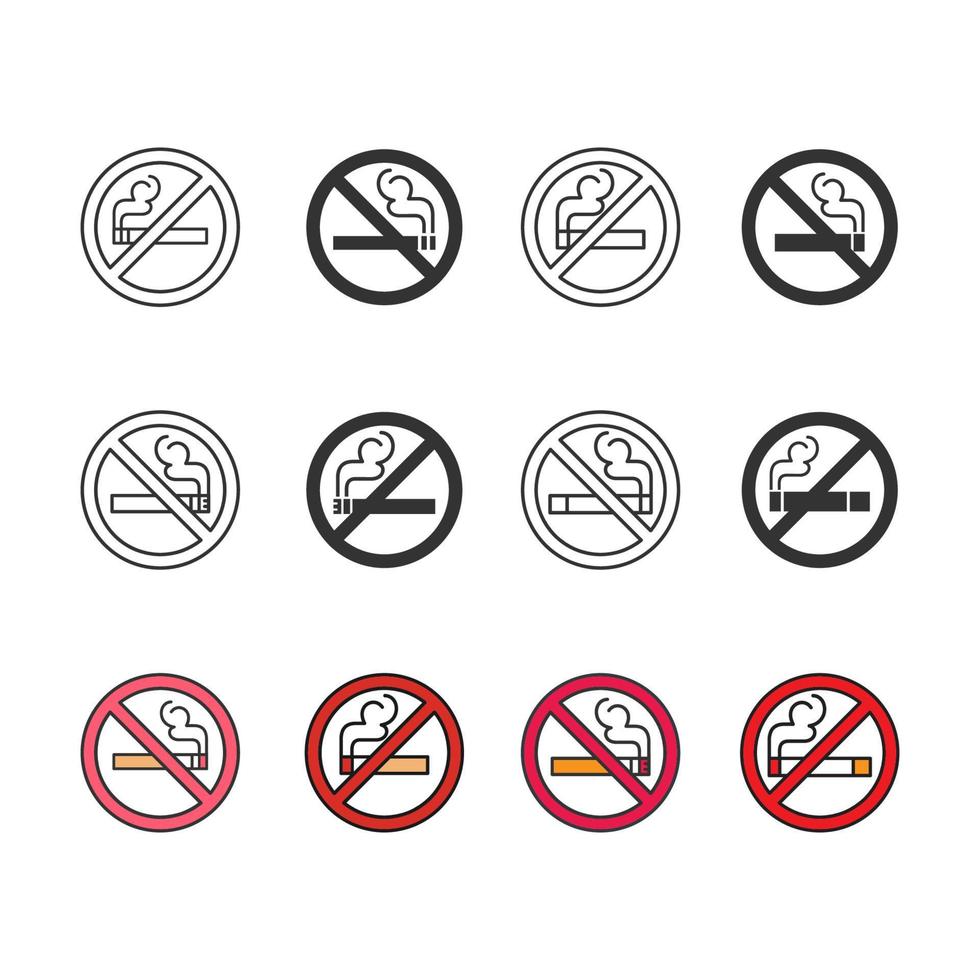 no fumar icono vector plantillas de diseño