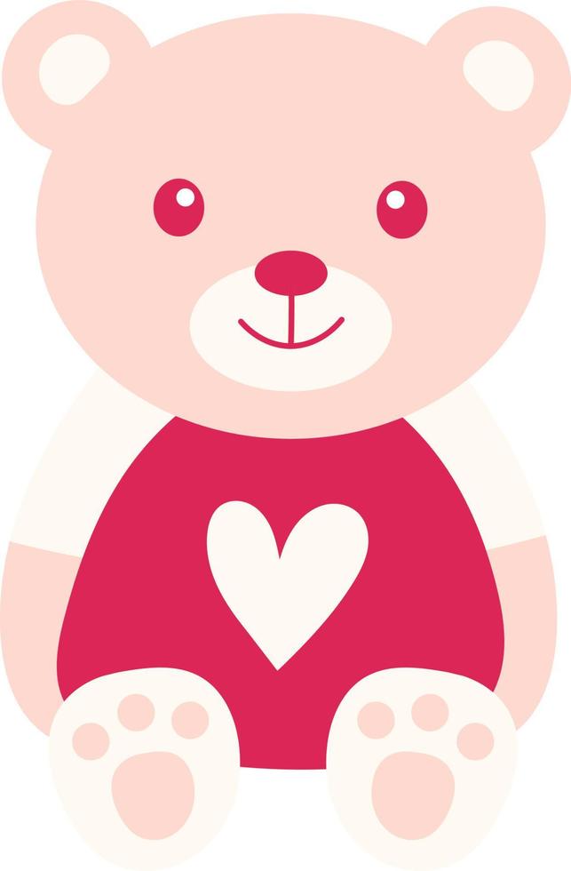 ilustración de oso de peluche de san valentín vector