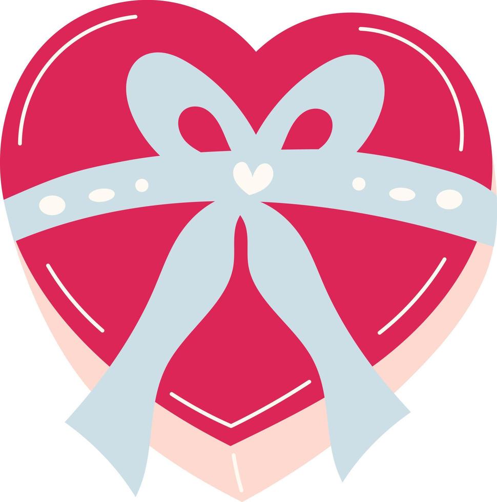 Valentine gift box illustration vector