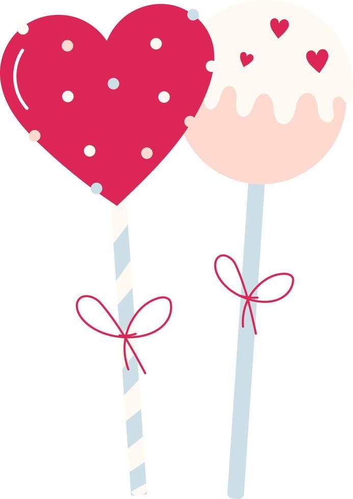 Valentine cake pops illustration vector