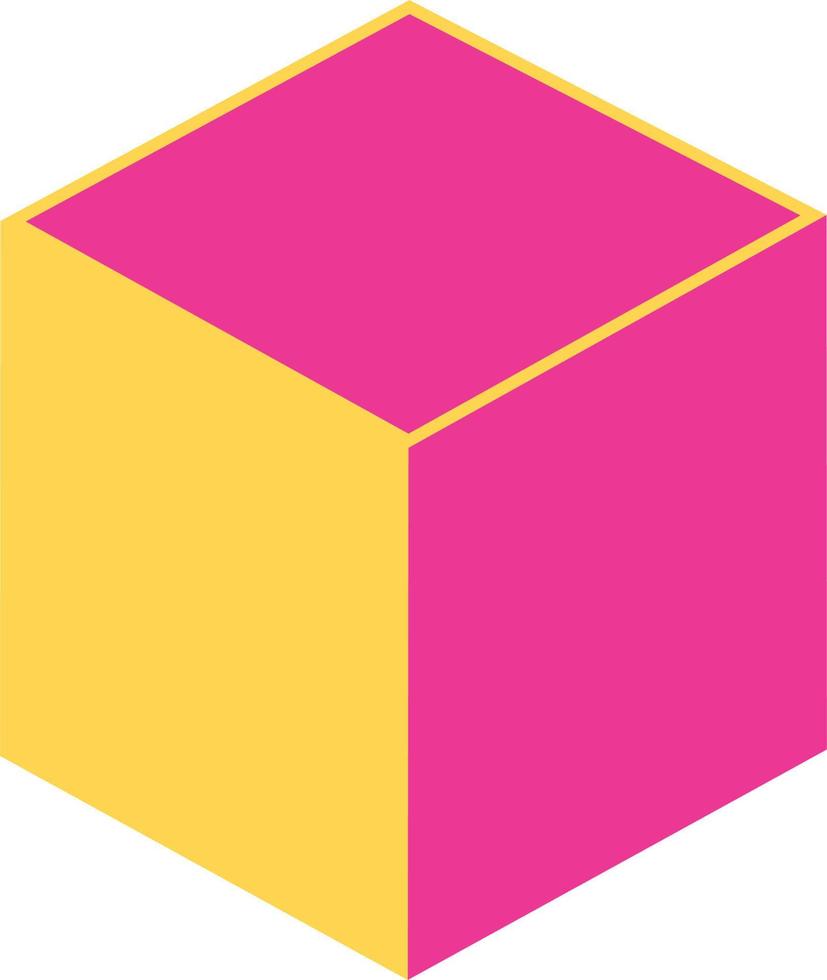 Pink cube illustration vector