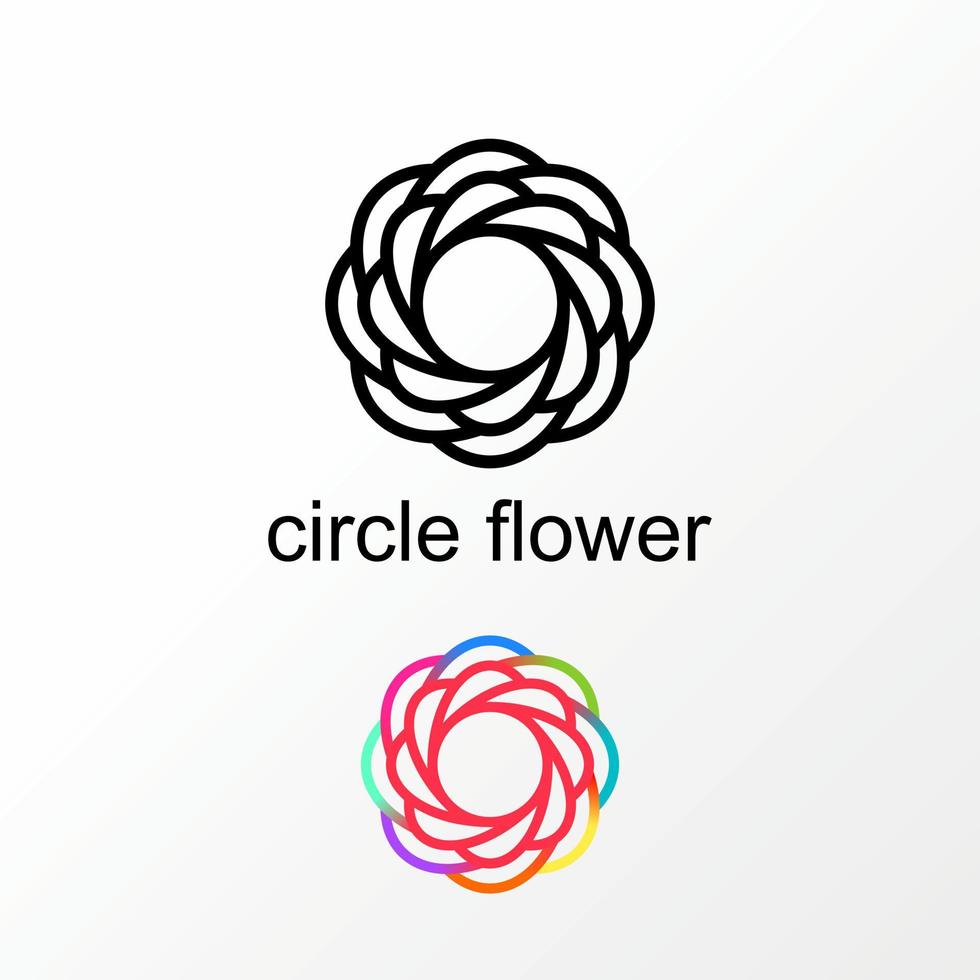 círculo de línea simple y único como flor o motivo imagen icono gráfico diseño de logotipo concepto abstracto vector stock. se puede utilizar como un símbolo relacionado con el interior o el arte.