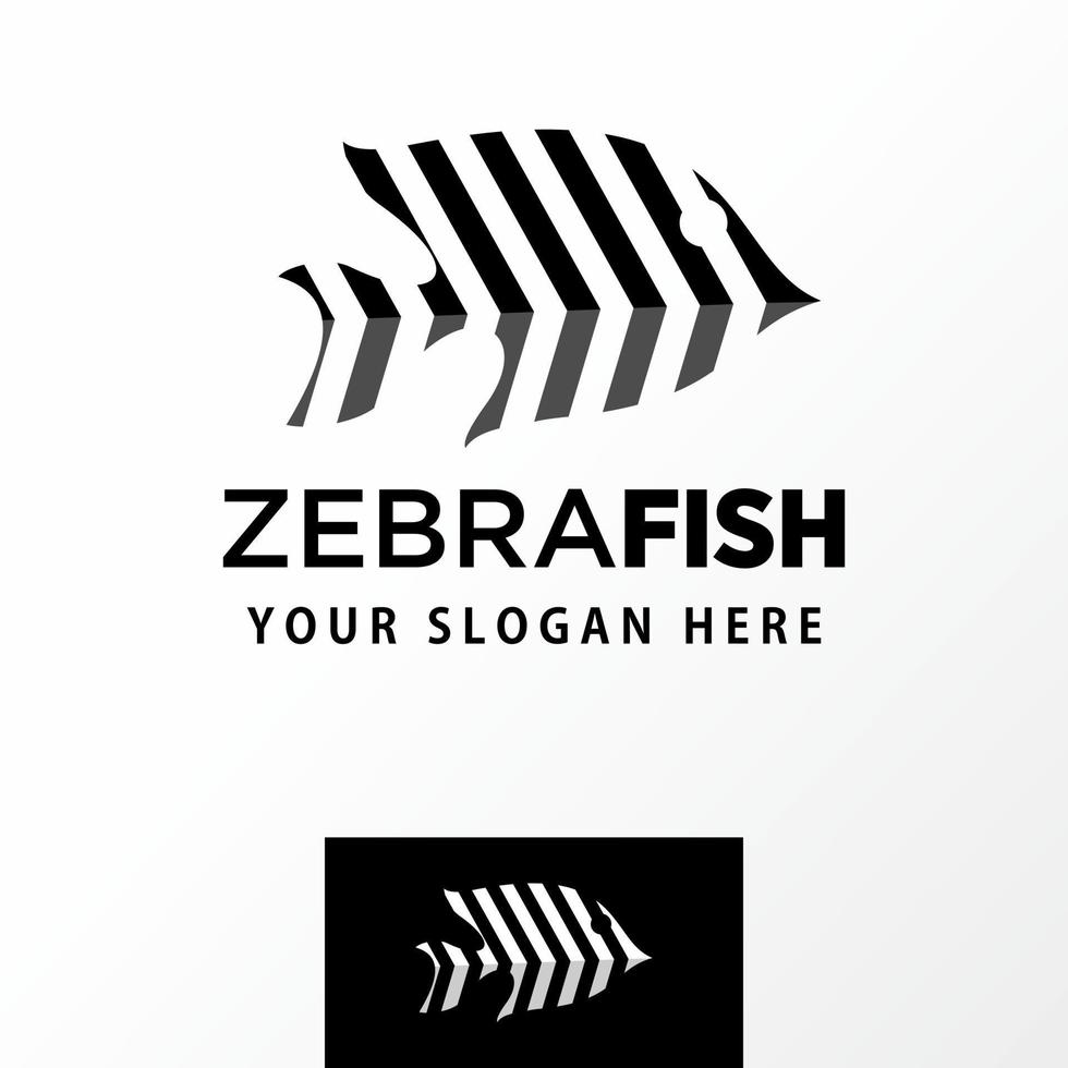 simple and unique fish with zebra motif Image graphic icon logo design abstract concept vector stock. Can be used as symbols related to sea or animal.