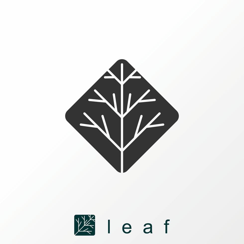 hoja u hojas simples y únicas en imagen de patrón rectangular icono gráfico diseño de logotipo concepto abstracto vector stock. se puede utilizar como un símbolo relacionado con la naturaleza o la planta.