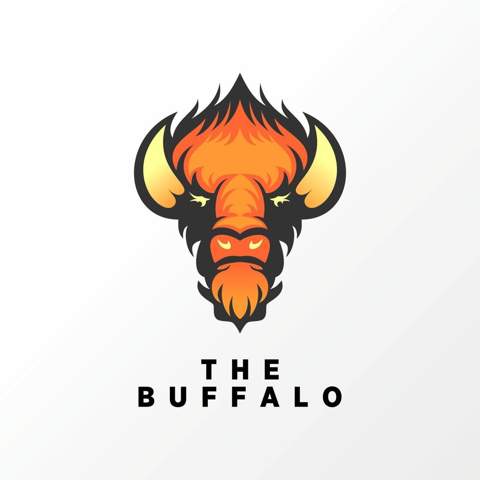 Simple and unique buffalo head in fierceness or anger image graphic icon logo design abstract concept vector stock. Can be used as symbol related to animal or character.