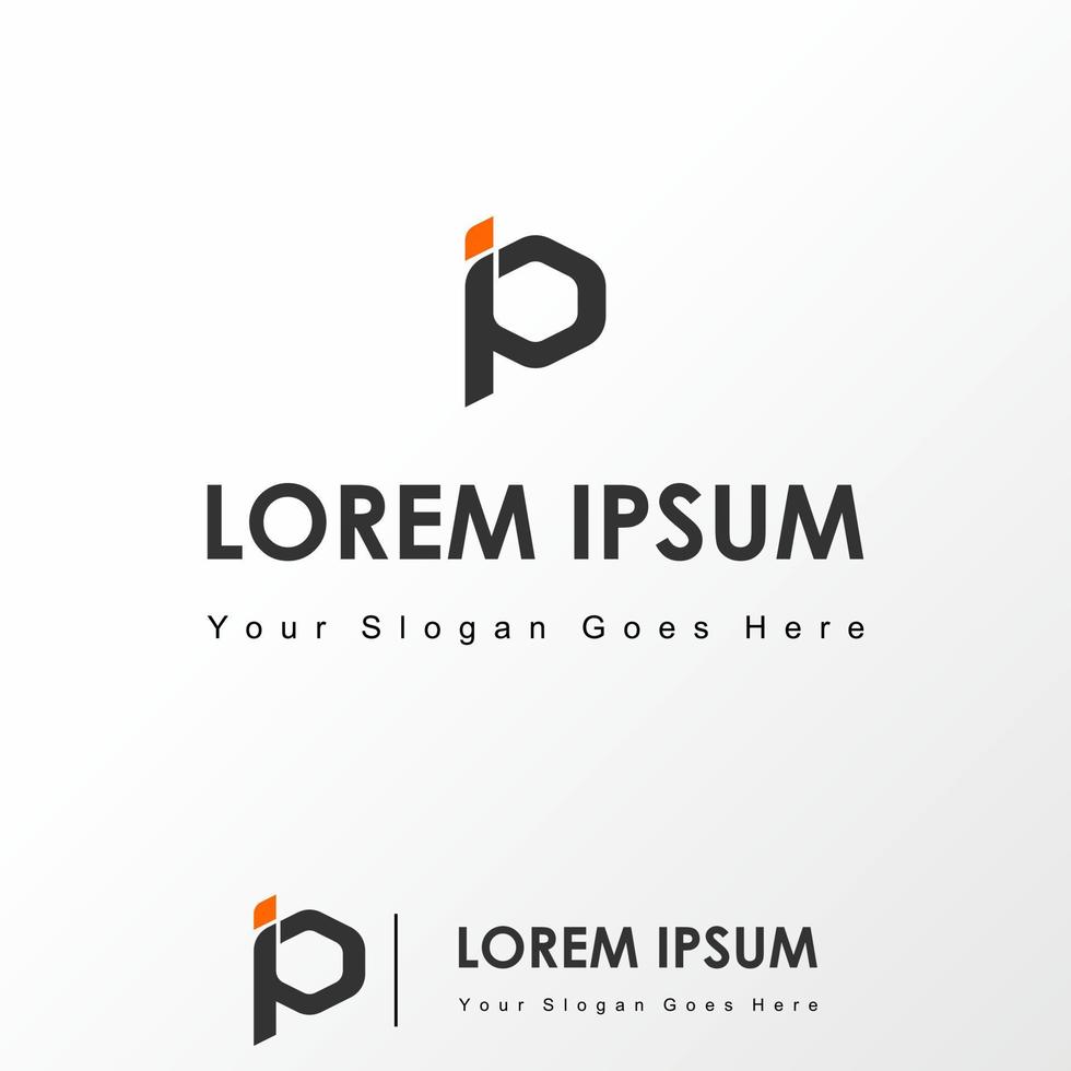 simple letra ip o pi en hexágono conectado imagen icono gráfico diseño de logotipo concepto abstracto vector stock. se puede usar como un símbolo relacionado con la inicial o el monograma