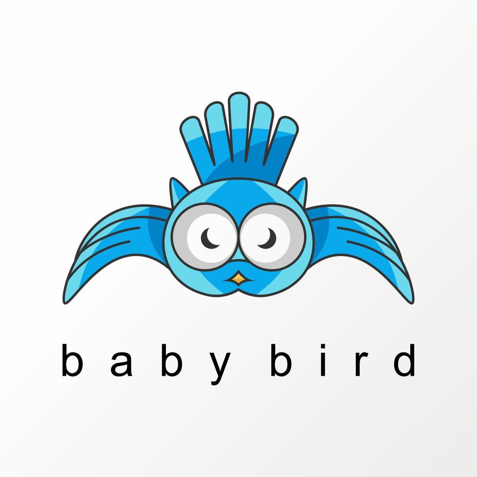 Unique cute baby bird in flying image graphic icon logo design abstract concept vector stock. Can be used as a symbol associated with a animal or character.