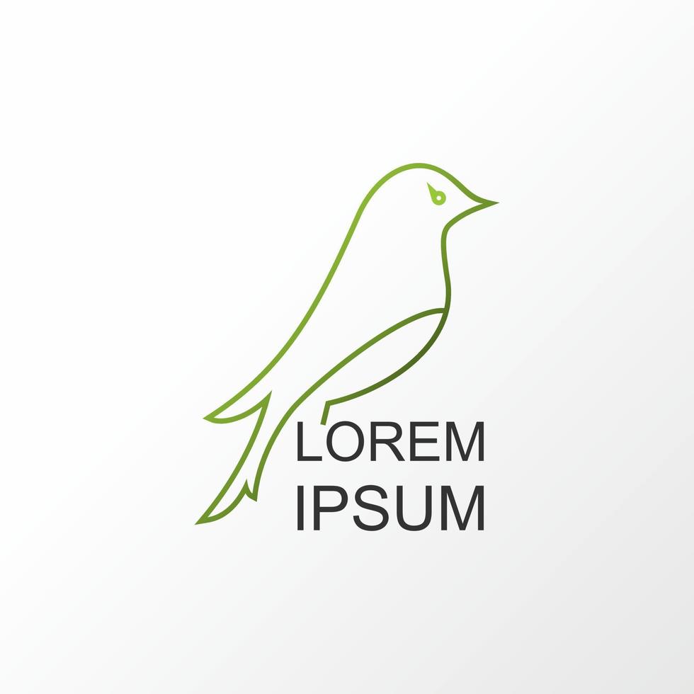 pájaro simple y atractivo en línea fuera forma imagen icono gráfico diseño de logotipo concepto abstracto vector stock. se puede utilizar como un símbolo relacionado con la paloma o el animal.