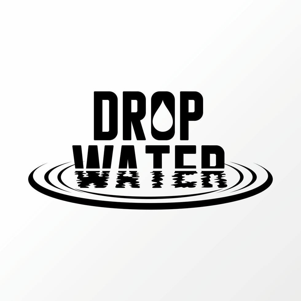 Simple and unique Letter or word DROP WATER writing font with water reflection image graphic icon logo design abstract concept vector stock. Can be used as symbol relating to nature or plumbing.