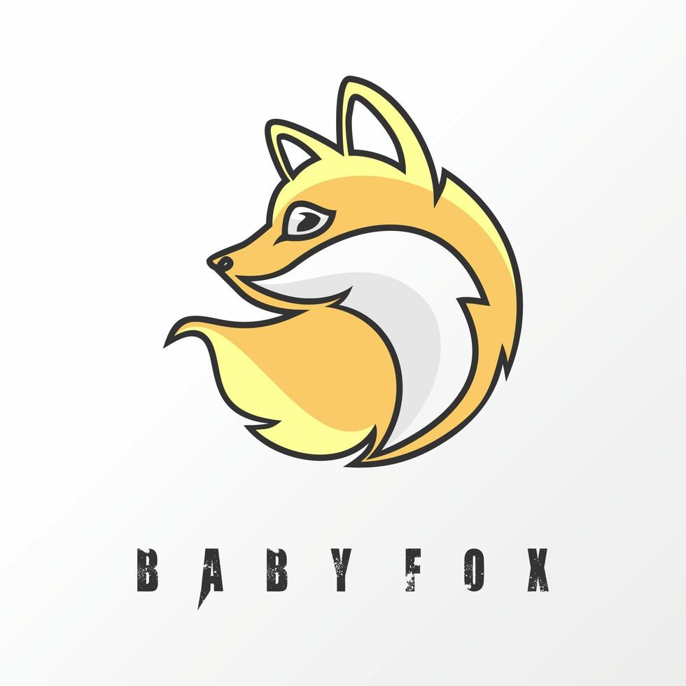 Simple and unique baby fox haed and tail image graphic icon logo design abstract concept vector stock. Can be used as a symbol associated with a animal or character.