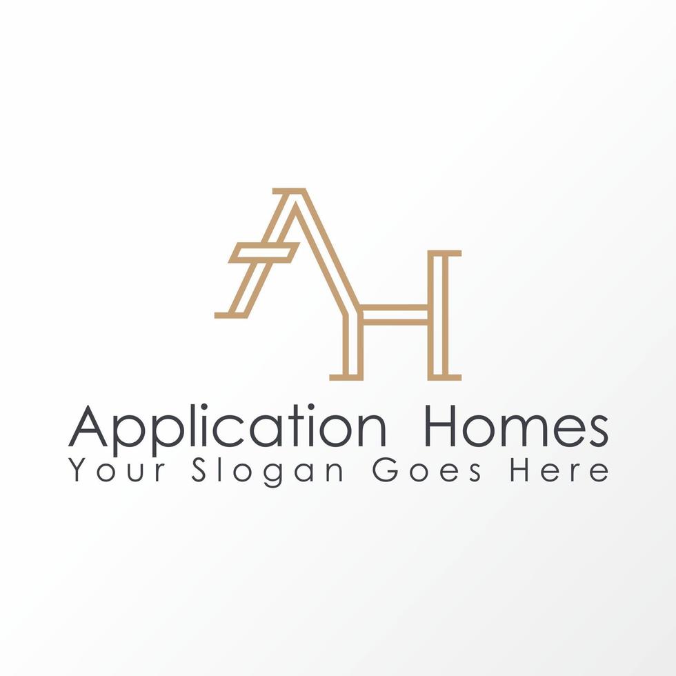 letter or word AH in connected and double line image graphic icon logo design abstract concept vector stock. Can be used as symbols related to initial or monogram.