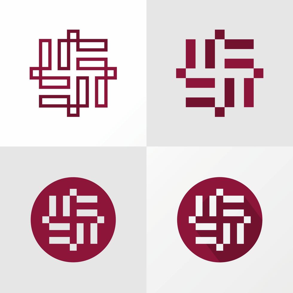 Simple and unique art or ornament shape made from a rectangular collection image graphic icon logo design abstract concept vector stock. Can be used as symbol related to motif or interior.