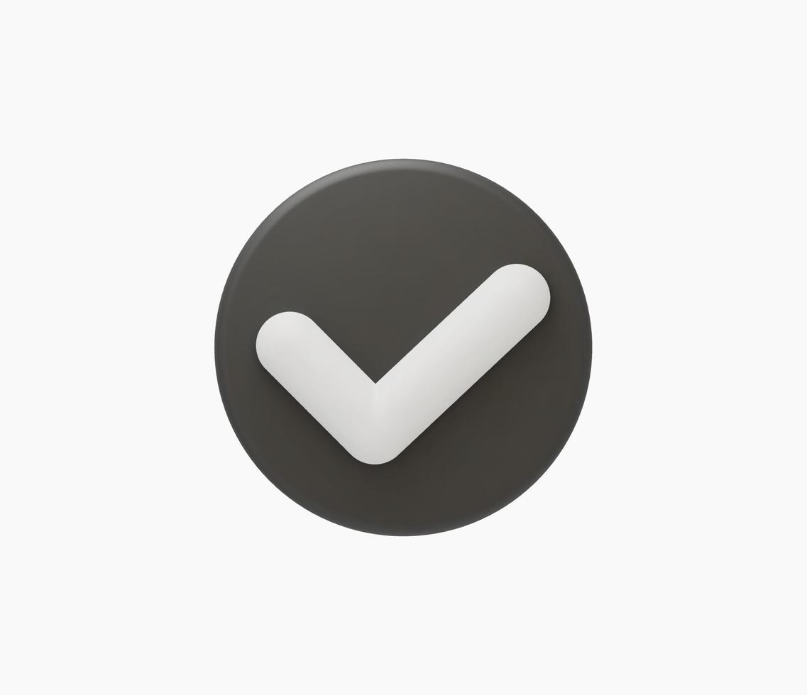 3d Realistic Check mark button vector illustration