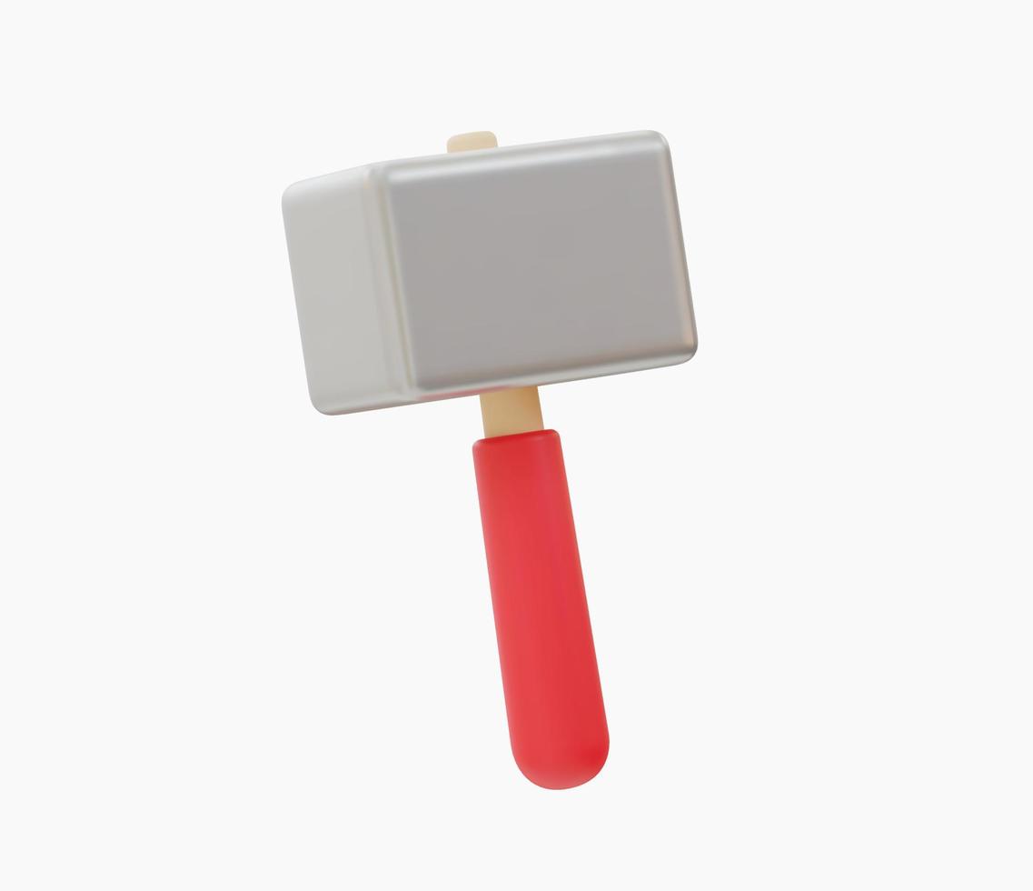 3d Realistic Hammer Icon vector illustration