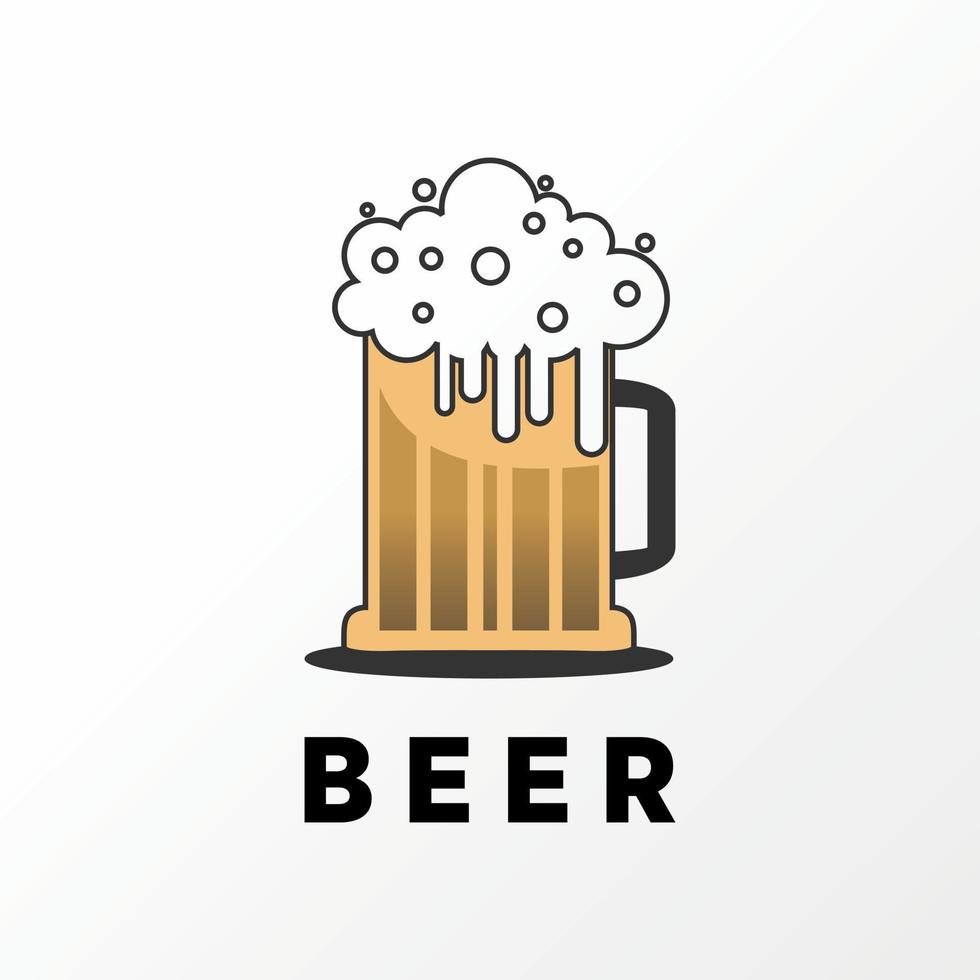 simple vaso de cerveza con imagen de espuma icono gráfico diseño de logotipo concepto abstracto vector stock. se puede utilizar como símbolo relacionado con la bebida o la embriaguez.