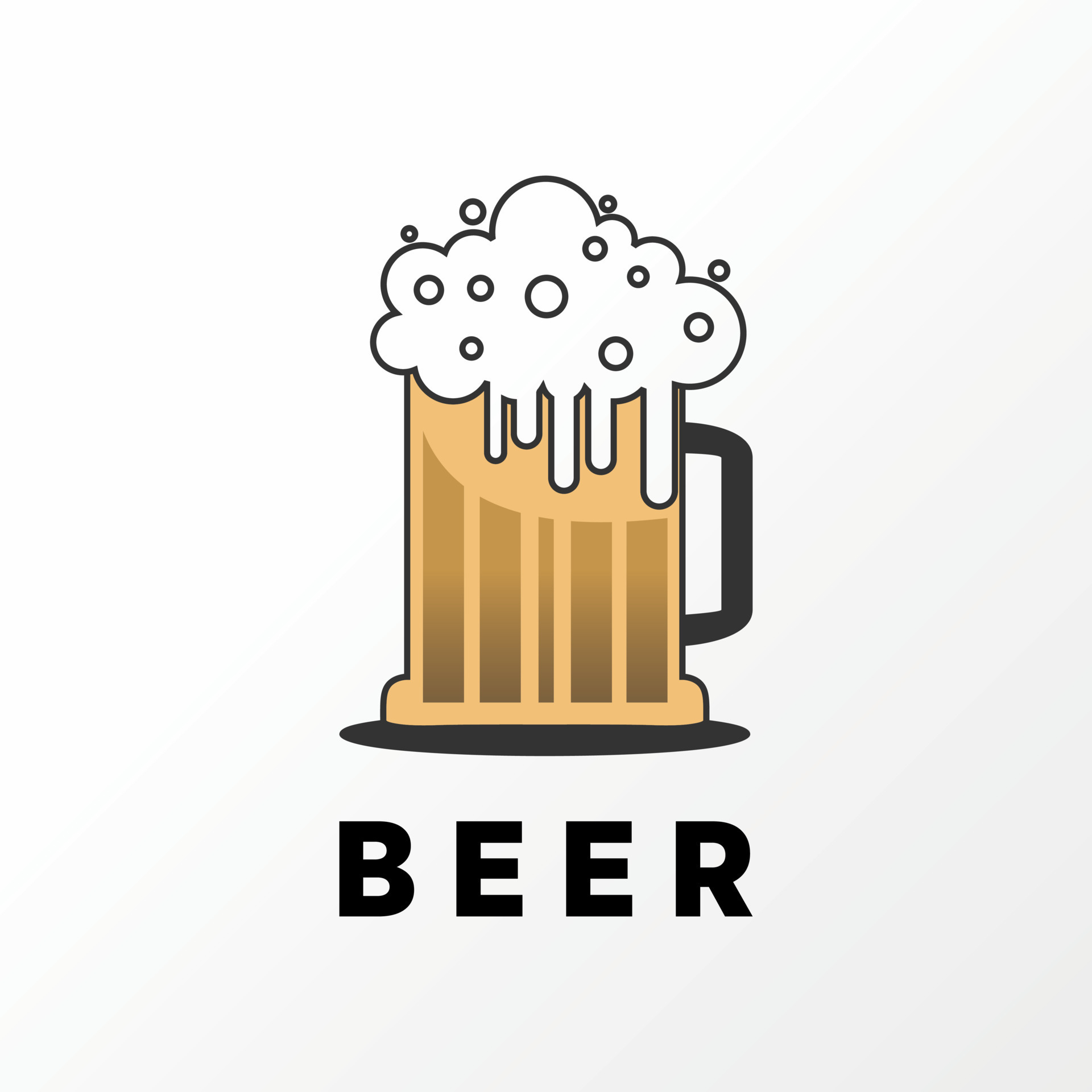 Simple glass of beer with foam image graphic icon logo design abstract