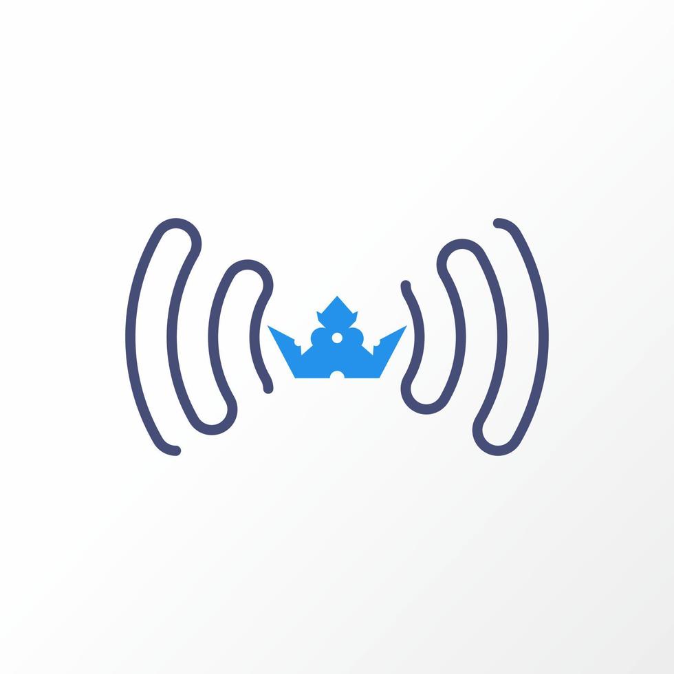 Letter W font like Crown and signal shape image graphic icon logo design abstract concept vector stock. Can be used as symbols related to network.