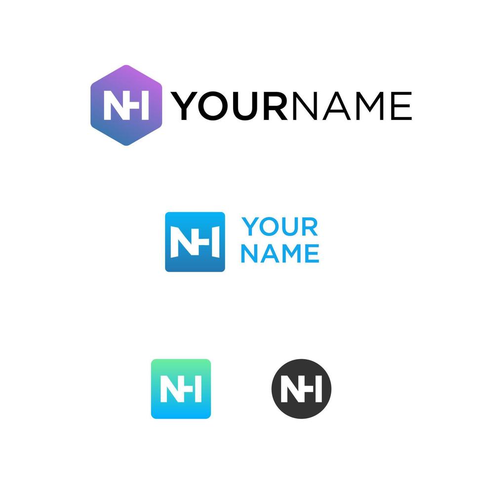 letter or word NH san serif font in connected Image graphic icon logo design abstract concept vector stock. Can be used as a symbol associated with initial or monogram.