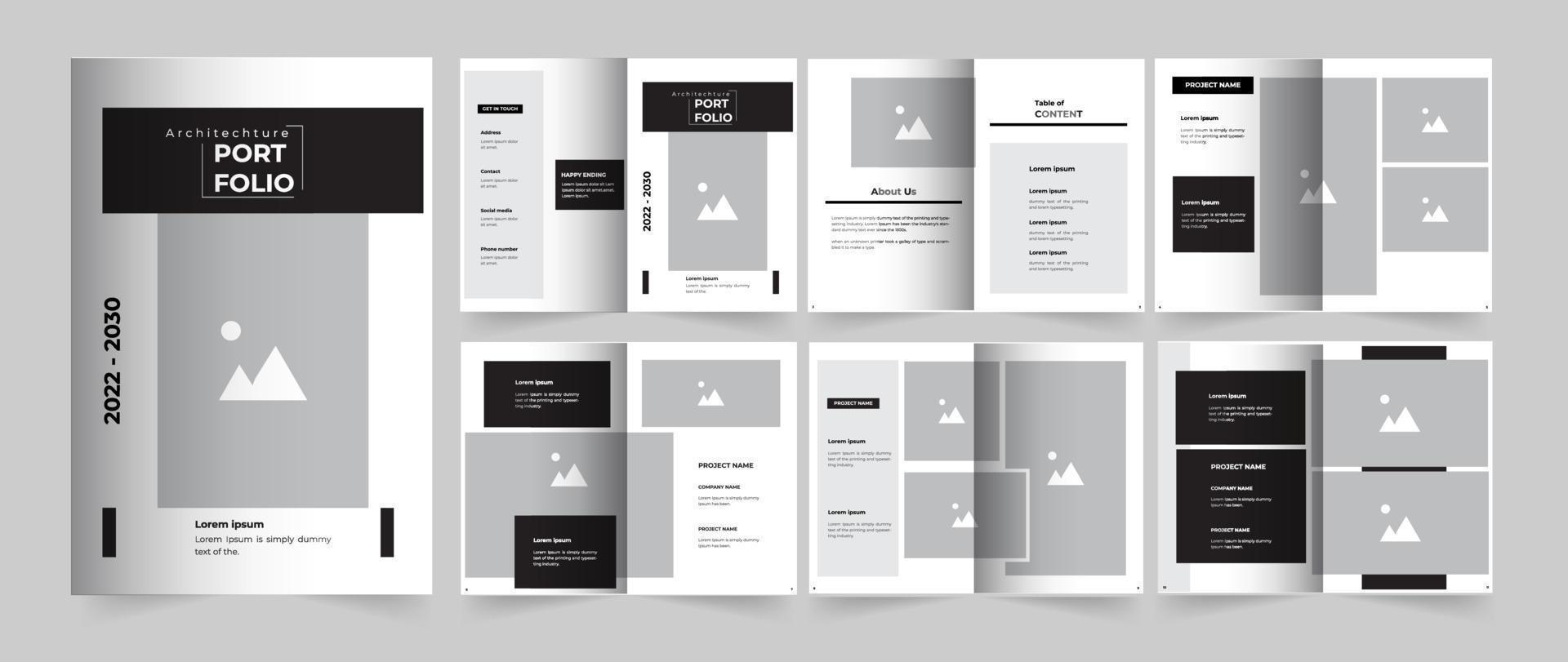 Modern and clean architecture portfolio or interior template vector