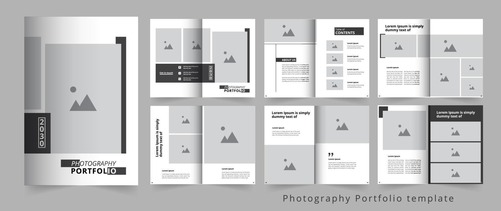 Photography Portfolio template design print template vector