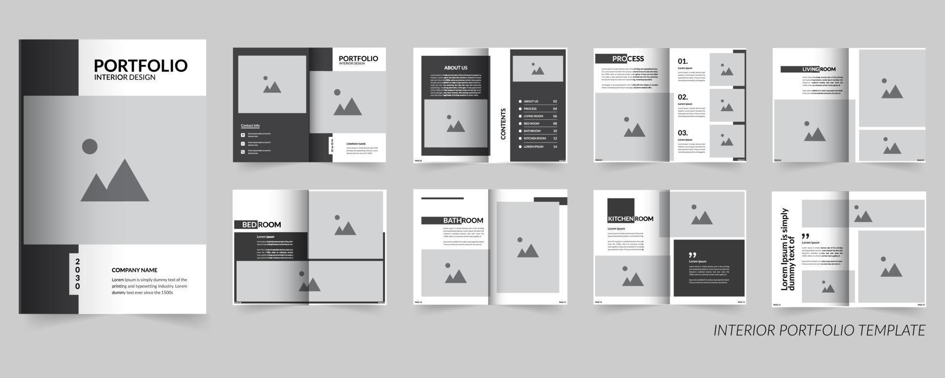Modern interior Portfolio or architecture portfolio template vector