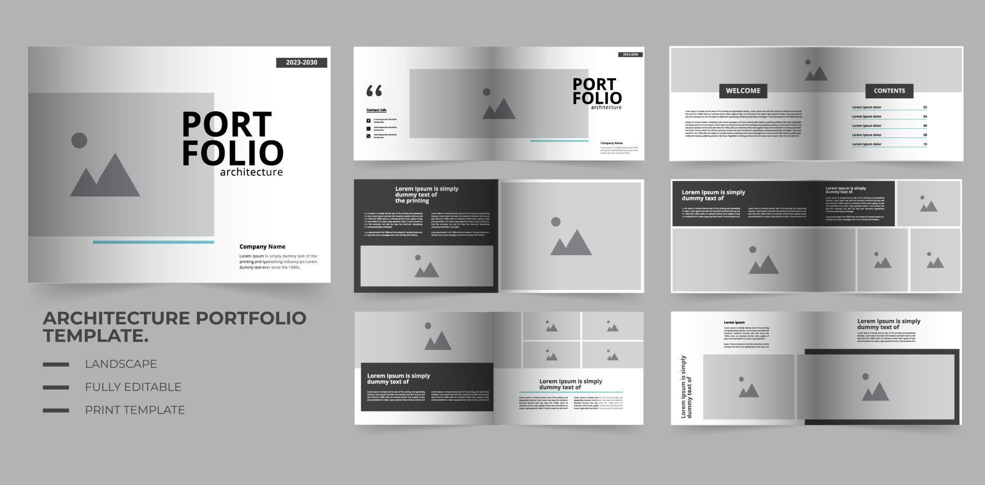 Architecture and interior Portfolio template vector