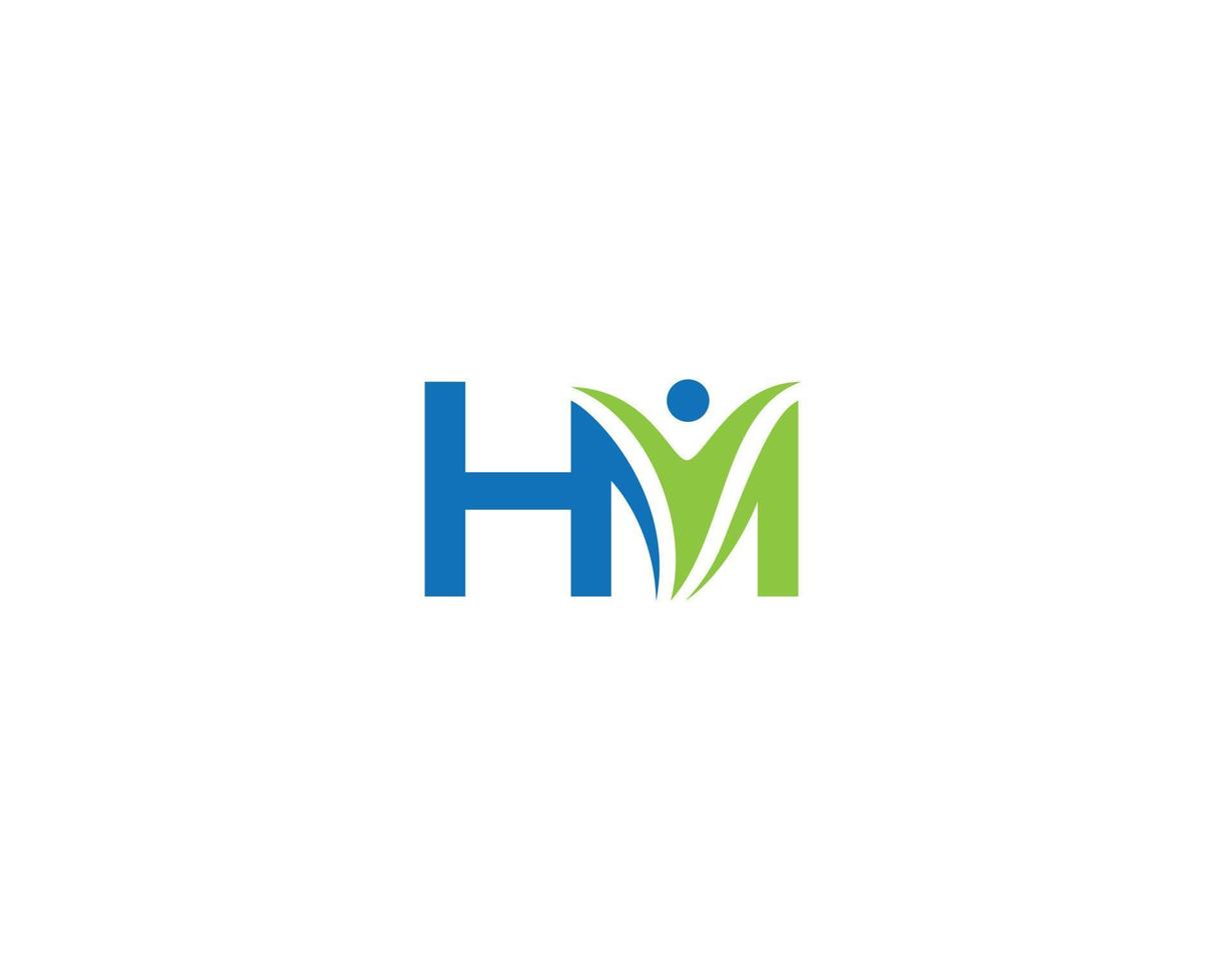 diseño de logotipo de letra hm con símbolo de vida icono creativo vector de letras modernas.