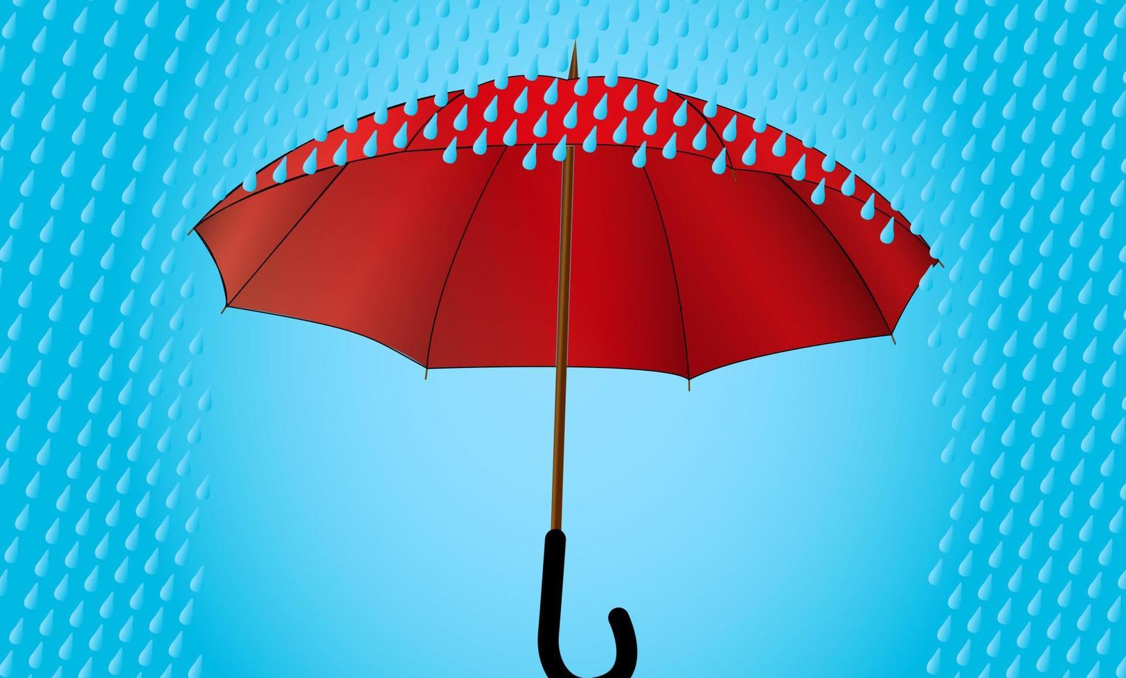 Red umbrella. Vector illustration