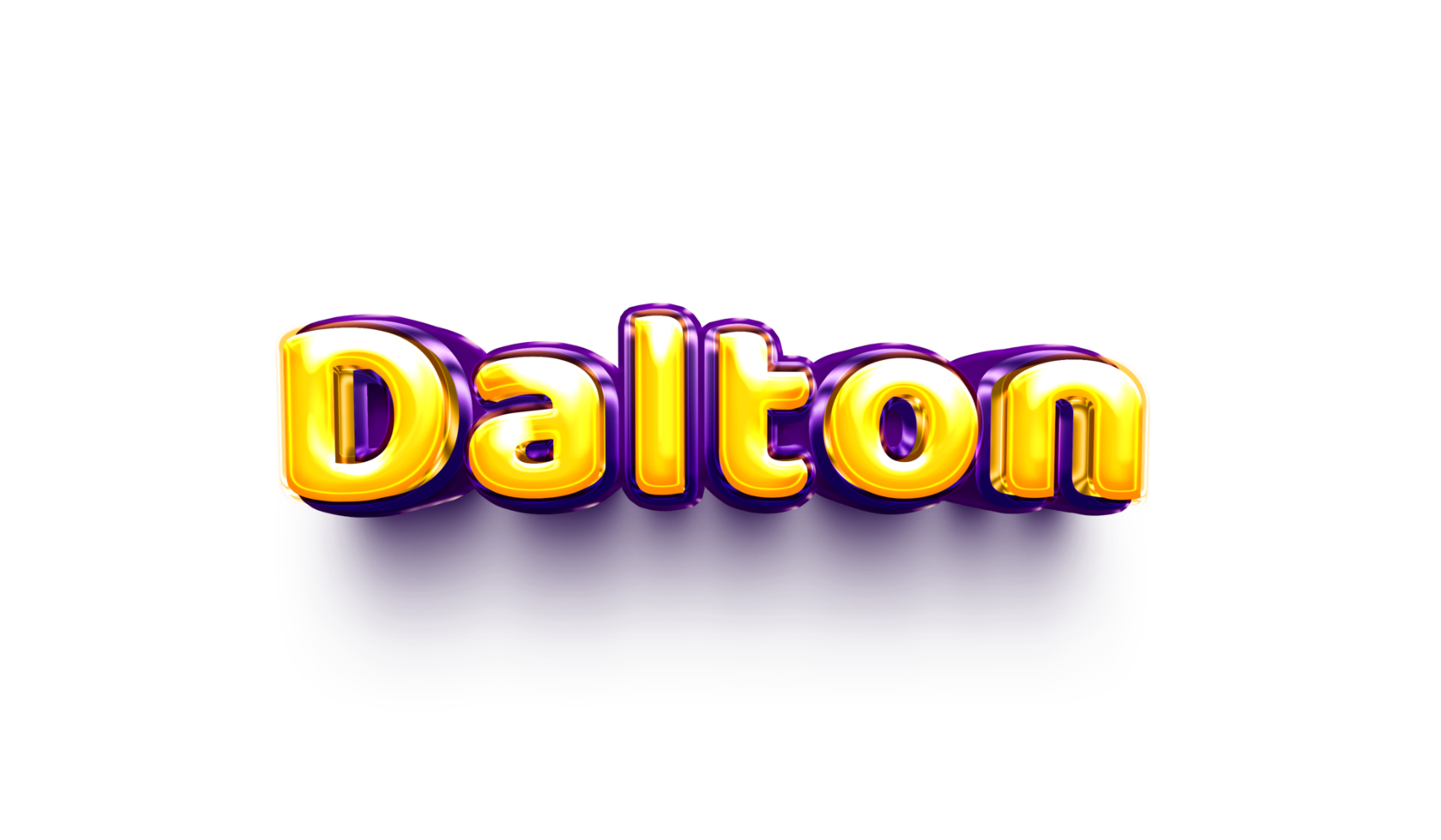 namen van jongen Engels helium ballon glimmend viering sticker 3d opgeblazen dalton png