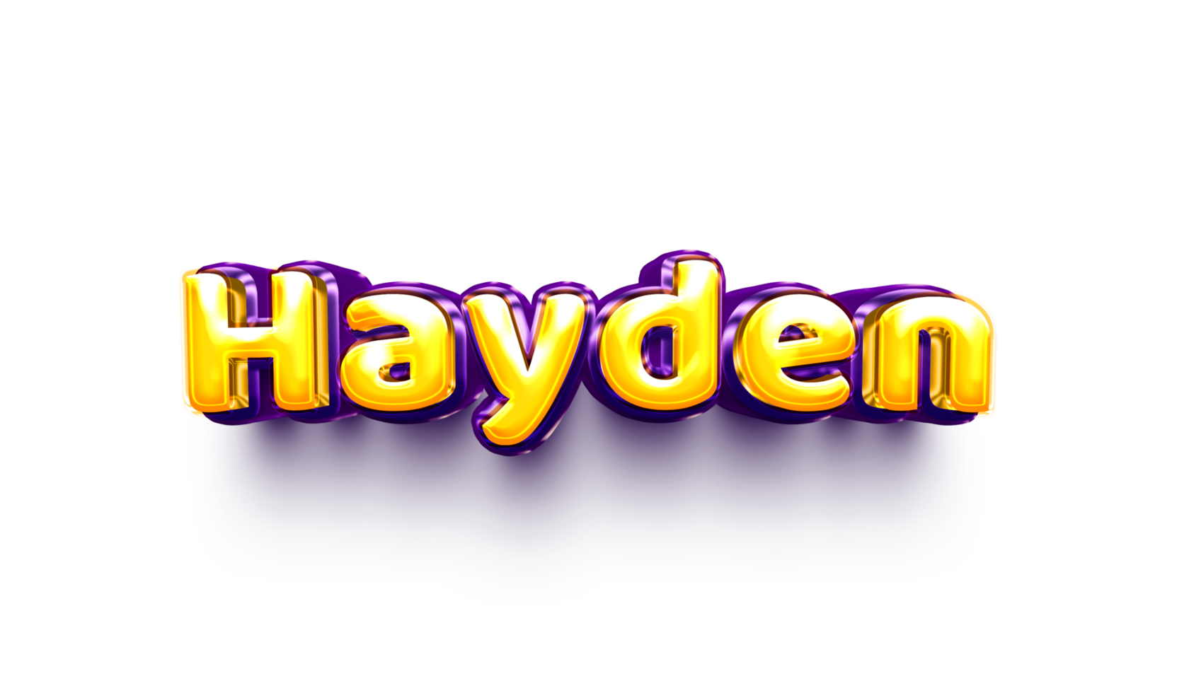 name balloon baby 3d inflated helium shiny birthday celebration party Hayden png
