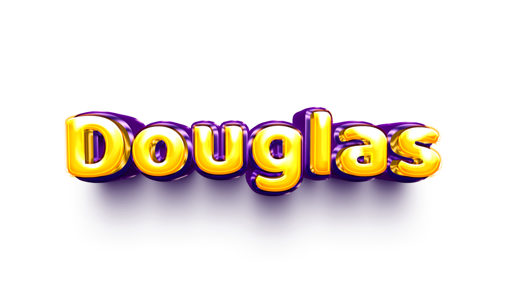 names of boy English helium balloon shiny celebration sticker 3d inflated Douglas png